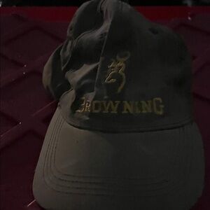 Browning Dark Brown Hat with Gold Emblem